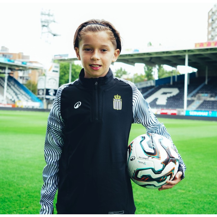 Rcsc-Sweat 1/2 Zip Wavy JR Noir et Blanc