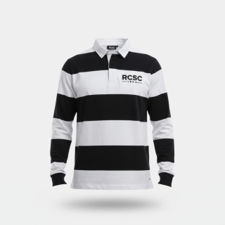 Rcsc-Polo rugby rayé noir et blanc (pr)